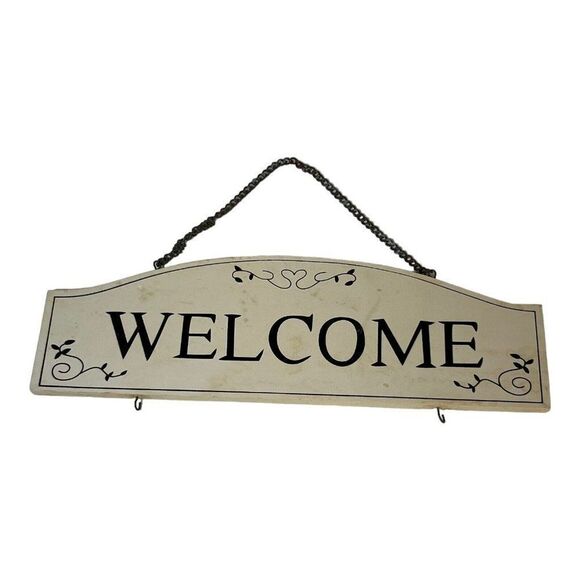 Lillian Vernon Welcome Art Wall Plaque Hanging House Sign She Shed Decor  READ - Picture 1 of 6